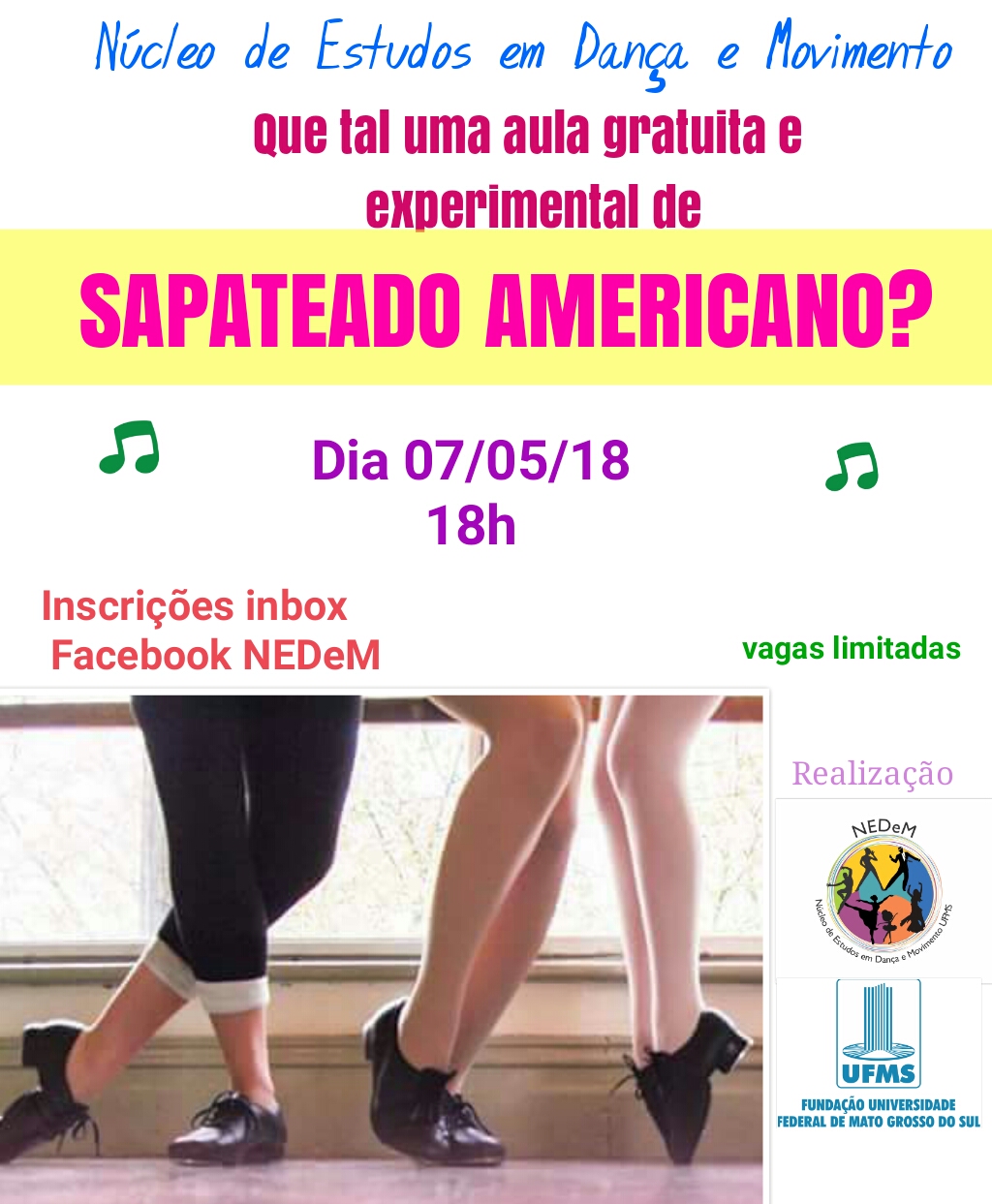 To disable Antagonism Survive NEDeM oferece aula experimental de Sapateado Americano no dia 7 - PROECE-  UFMS